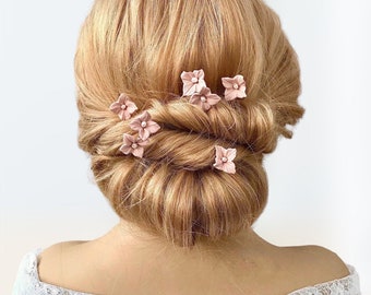 Haarnadeln, Altrosa mit Süßwasserperlen, , Haarschmuck, Haarschmuck, Haarnadeln, 5 Bobby pins,