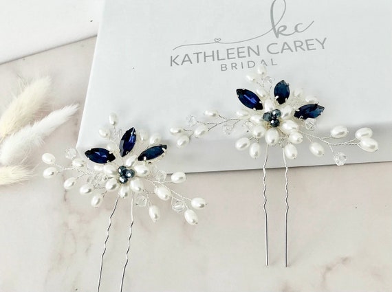 Navy hair accessories for cheap weddings