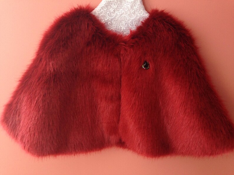 girls faux fur shawl
