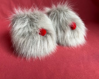 Newborn Cute Faux Fur Boots in Arctic Color/Newborn Photo Prop/Newborn All Season Outfit/Toddler Fluffy Dwarf booties/Baby Cute Moccasin