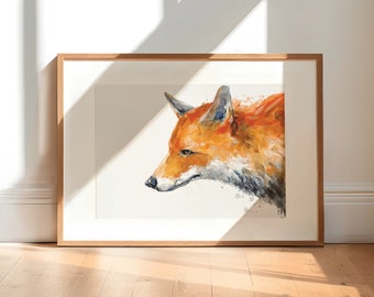 Red Fox Watercolor Giclée Print: Wildlife Animal Wall Art