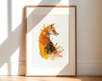 Red Fox Watercolor Giclée Print: Wildlife Animal Wall Art