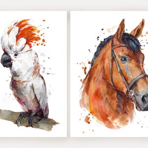 Bespoke Hand-Painted Pet Portrait Watercolour & Mixed Media Painting from your Photos image 7