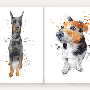 Bespoke Hand-Painted Pet Portrait Watercolour & Mixed Media Painting from your Photos image 9