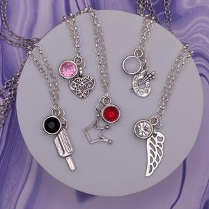 Kingdom Hearts Character Jewel & Charm Necklace  -  5 Main Characters - Kairi, Sora, Riku, Namine, and Roxas