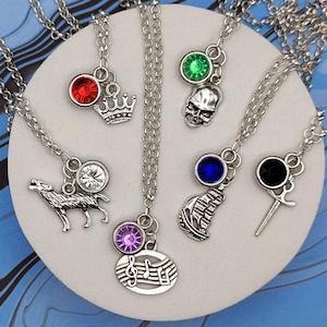 Divinity Original Sin 2-inspirerade mini-juvel- och berlockhalsband - följeslagare - Fane, Ifan, Lohse, Beast, Sebille och Red Prince