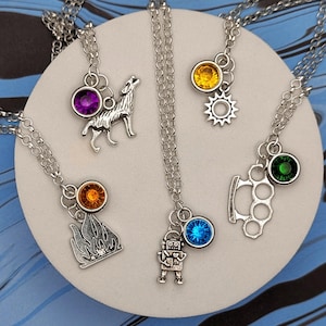 Dispatch Character Inspired Mini Jewel & Charm Necklaces - Z Team / SDN - Robert, Invisigal, Blonde Blazer, Flambae, Prism, Sonar, ++