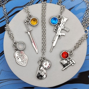 Fallout 4 ALL Companions Inspired Mini Jewel and Charm Necklaces - Preston, Nick, Hancock, Piper, Preston, Danse, Strong, X6-88, Cait, ++