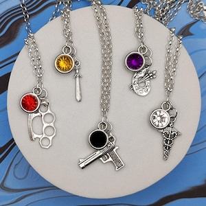 Love and Deepspace Character Inspired Mini Jewel & Charm Necklaces - Caleb, Sylus, Zayne, Xavier, Rafayel