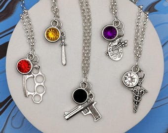 Love and Deepspace Character Inspired Mini Jewel & Charm Necklaces - Caleb, Sylus, Zayne, Xavier, Rafayel