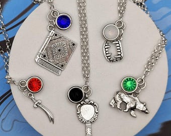 Baldur&#39;s Gate 3 Inspired Mini Jewel and Charm Necklaces - All Companions - Gale, Shadowheart, Astarion, Wyll, Lae&#39;zel, Karlach, Halsin ++