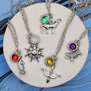 Dragon Age Inquisition Inspired Mini Jewel and Charm Necklaces - Companions + Advisors - Dorian, Iron Bull, Cassandra, Solas, Sera, +++