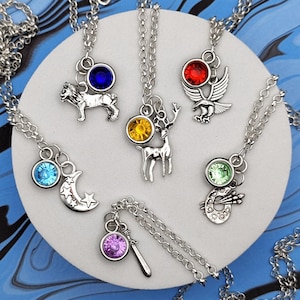 Fire Emblem Three Houses Character Inspired Mini Jewel and Charm Necklaces - All Blue Lions, Black Eagles, Golden Deer, Ashen Wolves