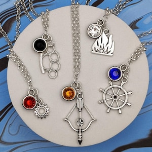 Dragon Age 2 Inspired Mini Jewel and Charm Necklaces - Companions - Anders, Fenris, Aveline, Merrill, Isabela, Bethany, Carver, Sebastian
