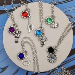 The Adventure Zone Character Inspired Mini Jewel & Charm Necklaces - Balance, Amnesty, Graduation, Ethersea, Steeplechase, Versus Dracula