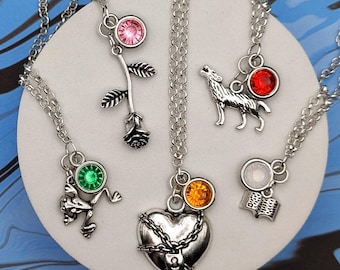 Neverafter Dimension 20 Inspired Mini Jewel & Charm Necklaces - Gerard, Pinocchio, Puss in Boots, Rosamund, Ylfa, Mother Goose