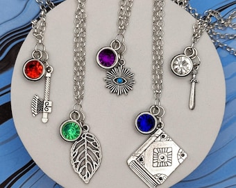 DND Class Inspired Mini Jewel & Charm Necklaces - All Official Classes - Artificer, Barbarian, Bard, Cleric, Druid, Fighter, Paladin, ect.