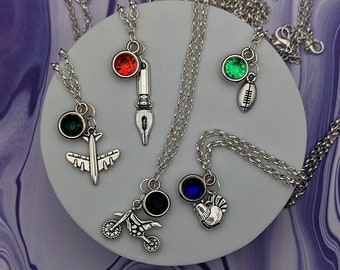 Stardew Valley Bachelors Inspired Mini Jewel and Charm Necklaces - All Romanceable Boys - Alex, Sam, Sebastian, Shane, Elliott, Harvey