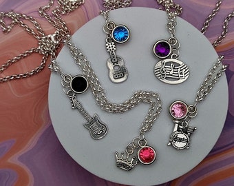 Julie and the Phantoms Character Inspired Mini Jewel & Charm Necklaces - Julie, Luke, Reggie, Alex, Flynn, Willie, Carrie, Nick