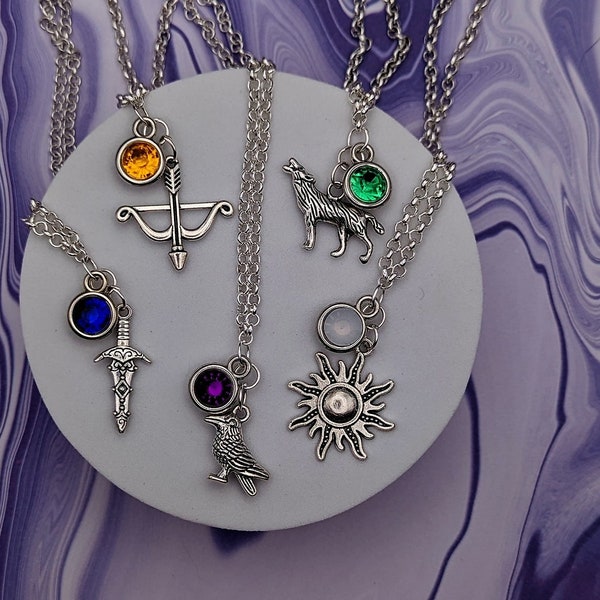 Dragon Age Inquisition Inspired Mini Jewel and Charm Necklaces - Companions + Advisors - Dorian, Iron Bull, Cassandra, Solas, Sera, +++