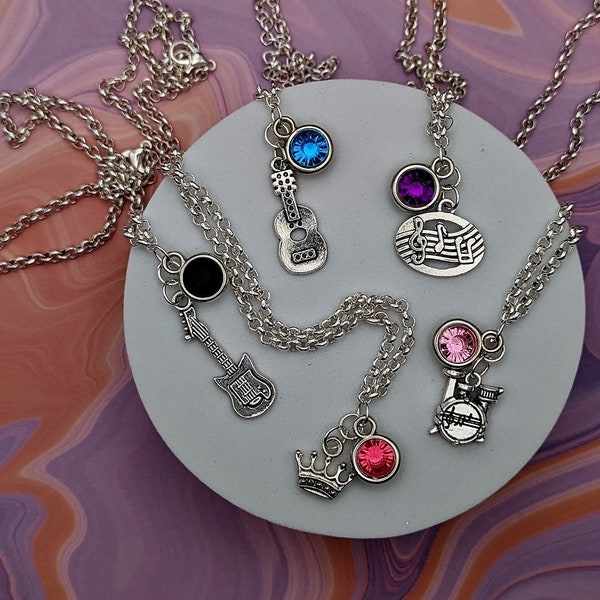 Julie and the Phantoms Character Inspired Mini Jewel & Charm Necklaces - Julie, Luke, Reggie, Alex, Flynn, Willie, Carrie, Nick