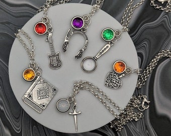 Dimension 20 Fantasy High Inspired Mini Jewel & Charm Necklaces - The Bad Kids, All 6 - Fig, Adaine, Kristen, Riz, Fabian, Gorgug