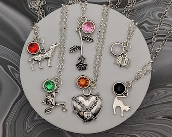 Neverafter Dimension 20 Inspired Mini Jewel & Charm Necklaces - Gerard, Pinocchio, Puss in Boots, Rosamund, Ylfa, Mother Goose