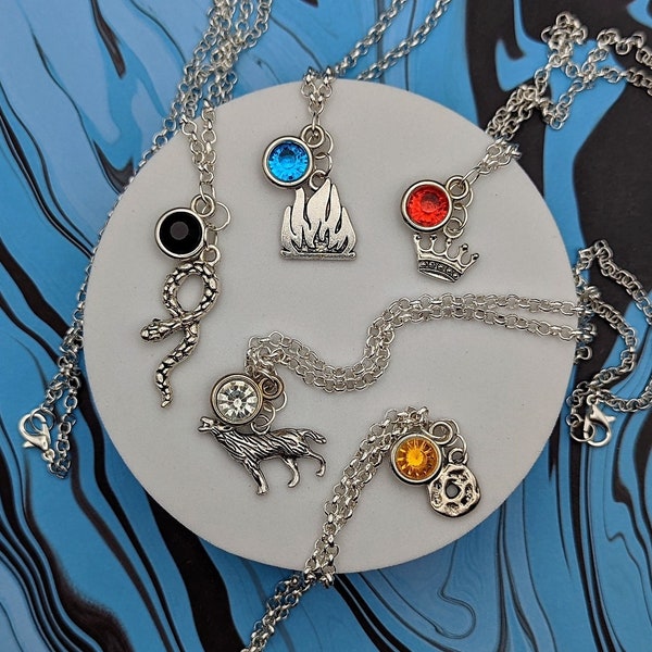 Twisted Wonderland Character Inspired Mini Jewel & Charm Necklaces - All Heartslabyul, Savanaclaw, Scarabia, Ignihyde Students