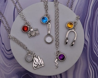 The Devil in Me / Dark Pictures Character Inspired Mini Jewel & Charm Necklaces - All 5 Main Characters - Kate, Erin, Jamie, Mark, Charlie