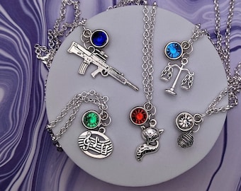 Overwatch 2 Inspired Mini Jewel and Charm Necklaces - All Support Heroes - Lifeweaver, Illari, Mercy, Zenyatta, Ana, Moira, Brigitte, Kimiko