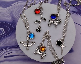 Fire Emblem Three Houses Character Inspired Mini Jewel and Charm Necklaces - Blue Lions, All 8 - Dimitri, Dedue, Felix, Ashe, Ingrid, +++