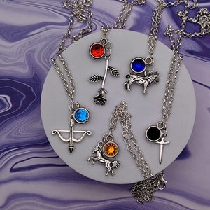 Fire Emblem Three Houses Character Inspired Mini Jewel and Charm Necklaces - Blue Lions, All 8 - Dimitri, Dedue, Felix, Ashe, Ingrid, +++