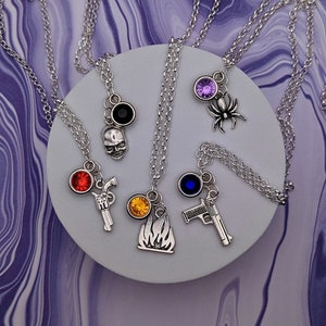 Overwatch 2 Inspired Mini Jewel and Charm Necklaces - All Damage Heroes - Venture, Tracer, Cassidy, Soldier 76, Junkrat, Hanzo, Mei, Genji +