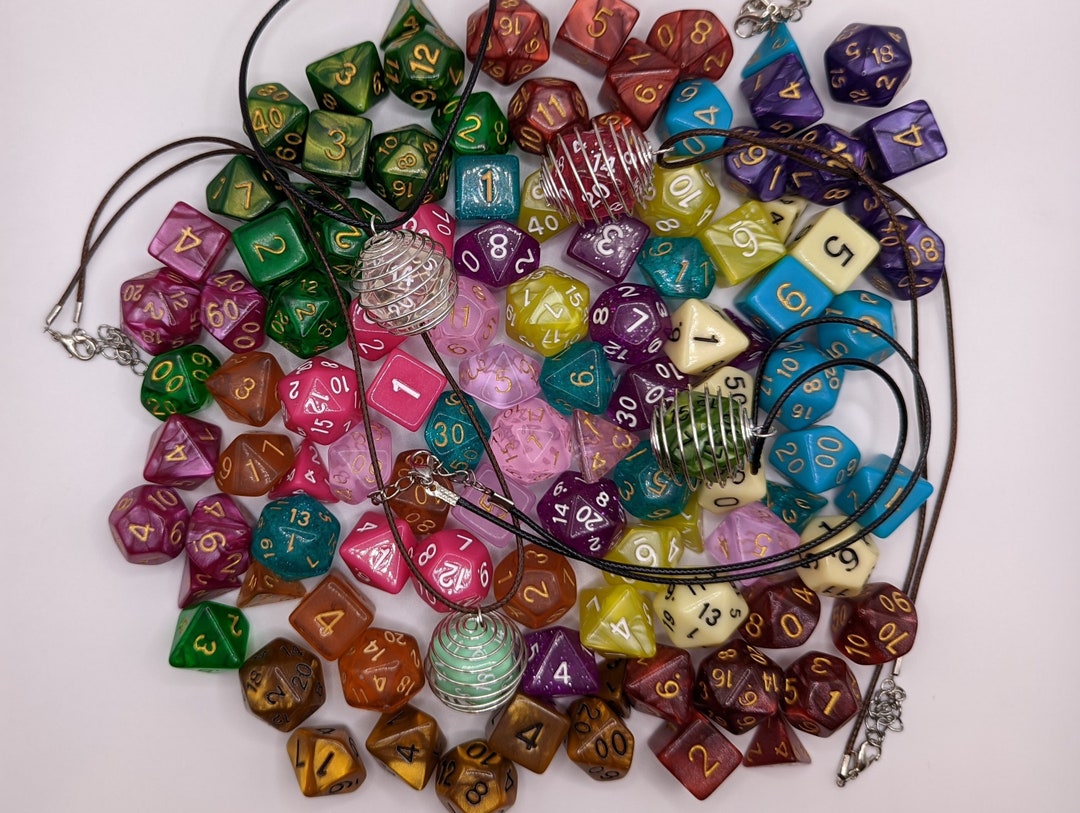 Dungeons & Dragons Caged Dice Necklace Lucky Charm, Removable Die D20