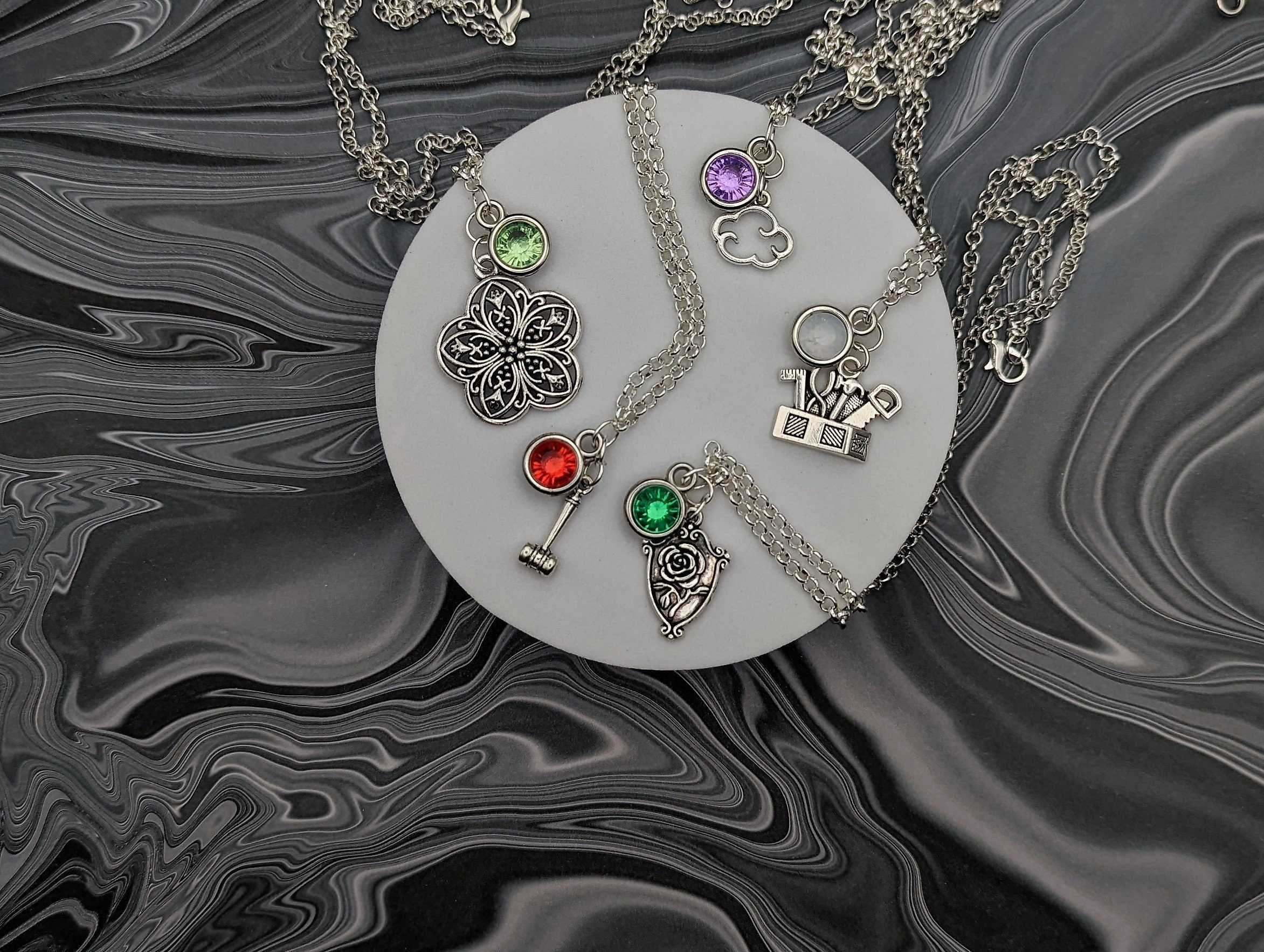 Critical Role Campaign 3 Character Inspired Mini Jewel & Charm Necklaces - Main Cast - Laudna, Imogen, FCG, Ashton, Orym, Dorian, Fearne ++