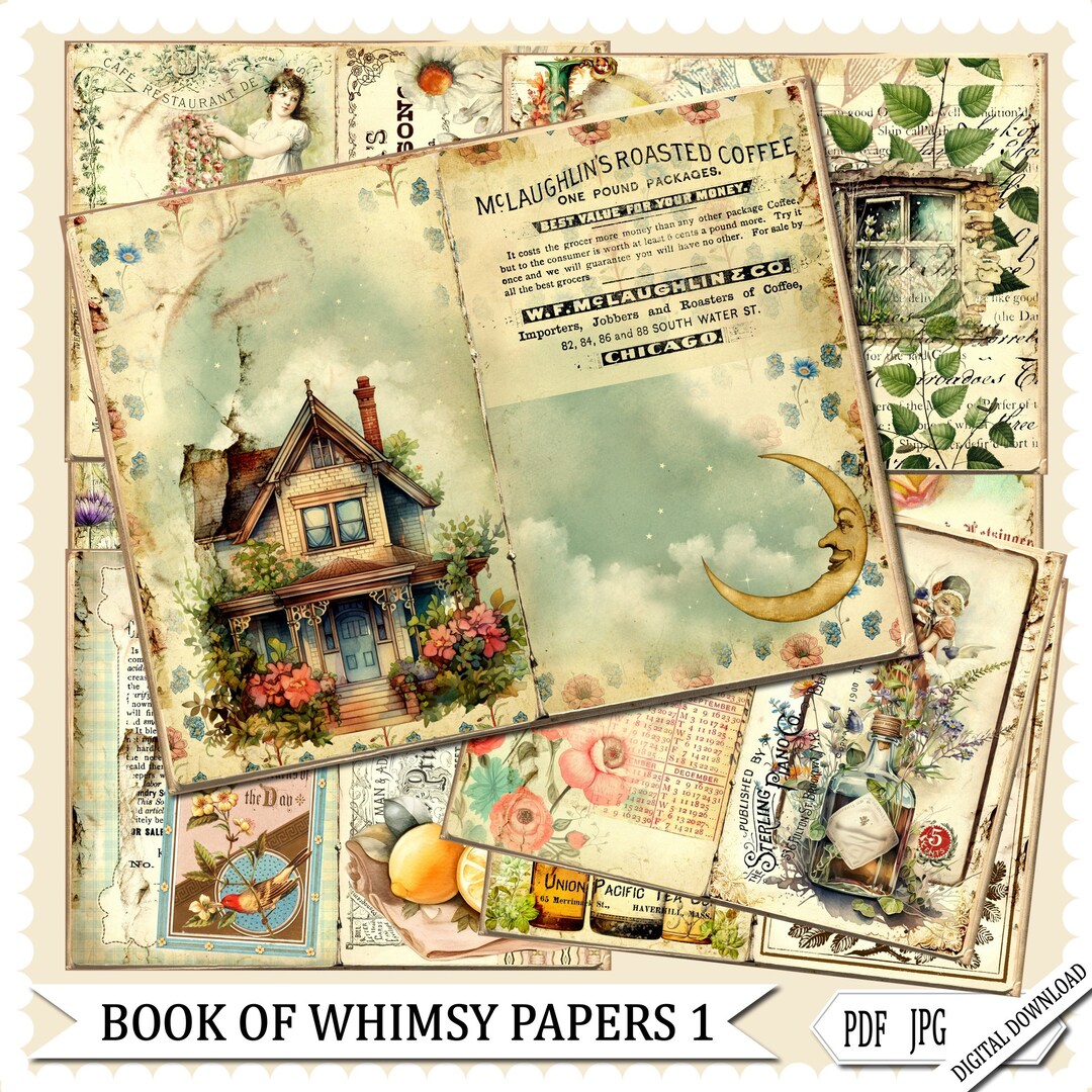 House Journal Paper, Printable, Scrapbook, Digital, Printable Journal ...
