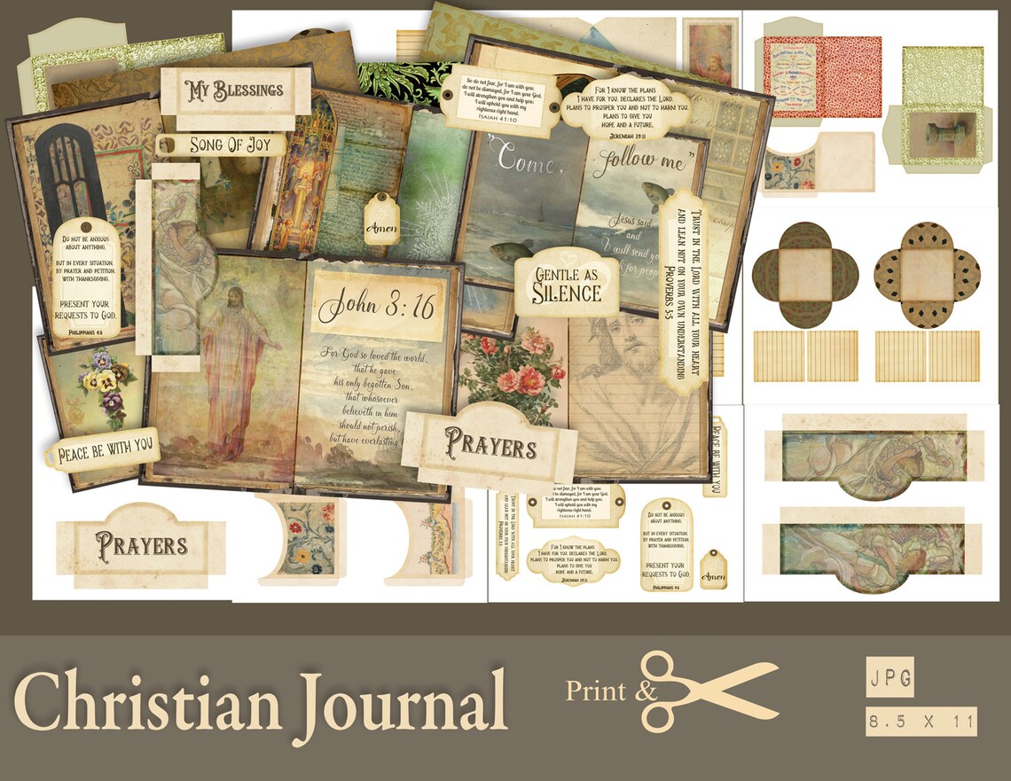 Christian Journal Christian Printable Scrapbook Digital - Etsy Australia
