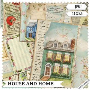 Papeles de la casa, Diario del hogar, Álbum de recortes de la casa, Papeles, Papeles de la casa, Papeles imprimibles, Efímeras, Cocina, Descarga digital