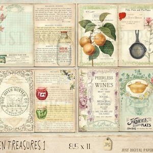 Kitchen Journal, Printable, Instant Download, Cooking Journal, Vintage ...