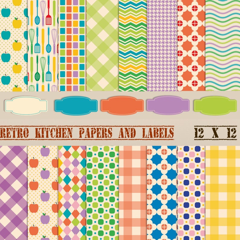 Retro Cooking Papers Baking Papers Food Papers Fruit Paper Etsy Australia