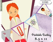 Science Bunting, Science Printable, school Printable, School Bunting, Classroom Clipart, Science Project, digital Bunting Printable,