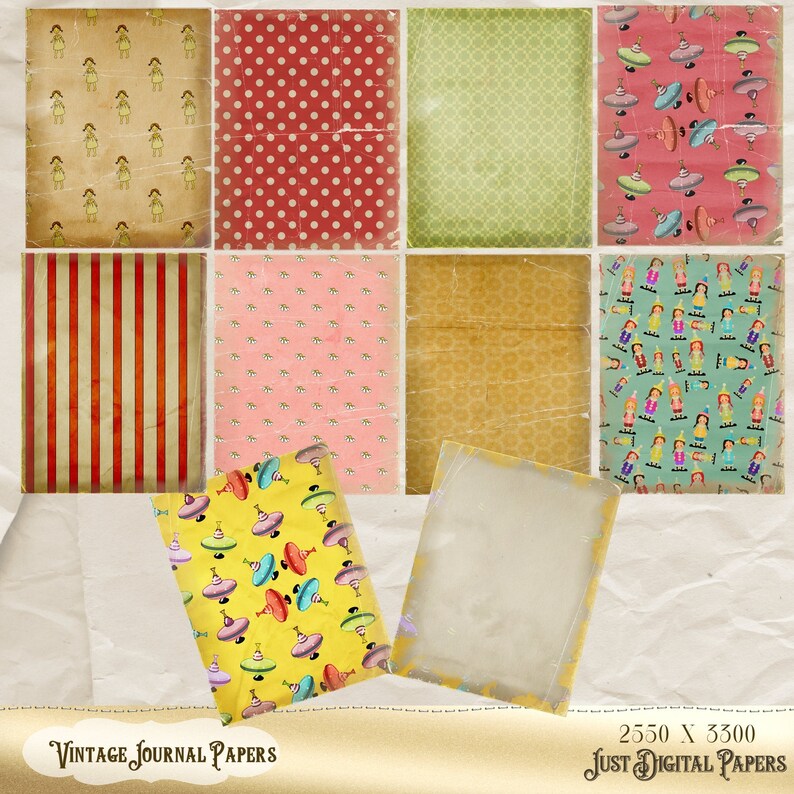 Journal Papers Vintage Look Journal Vintage Scrapbook Etsy