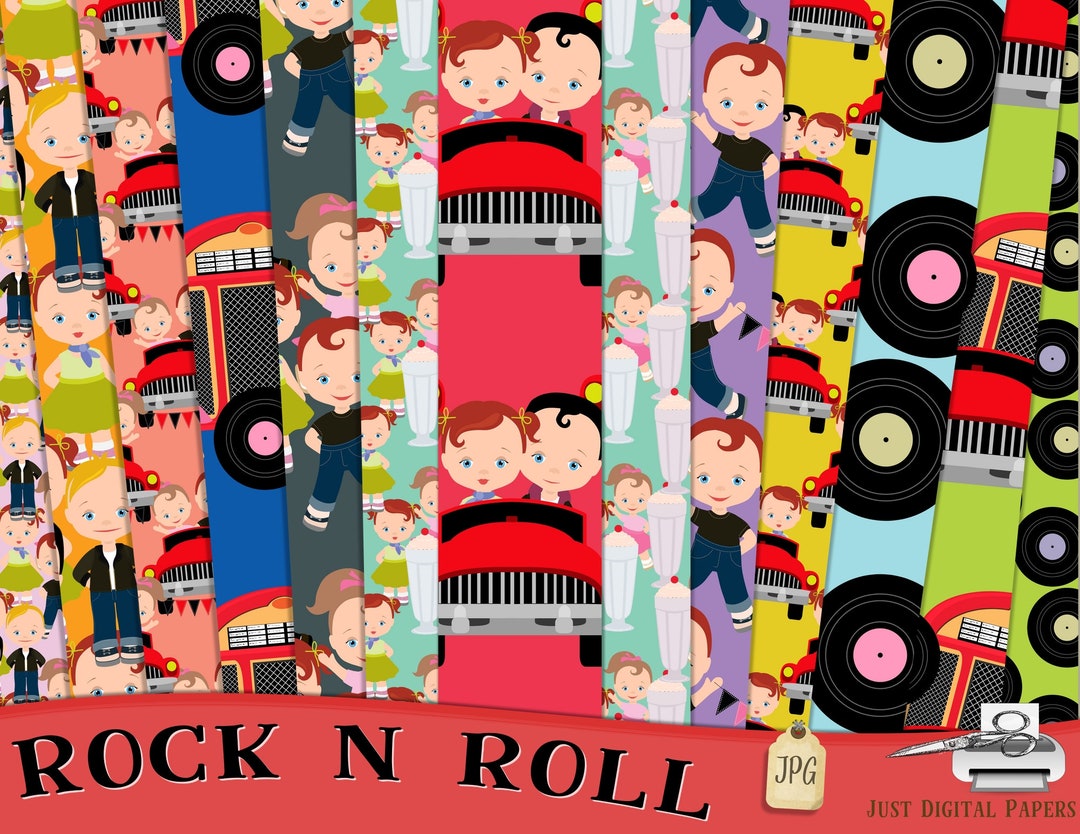 Rock and Roll Papers, Dance Papers, Retro Papers, 1950s Papers, Music