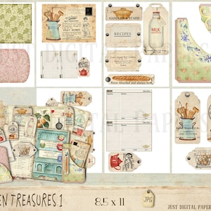 Kitchen Journal, Printable, Instant Download, Cooking Journal, Vintage ...