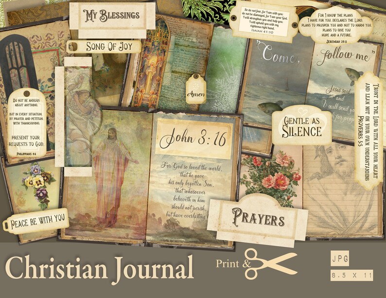 Christian Journal Christian Printable Scrapbook Digital - Etsy Australia