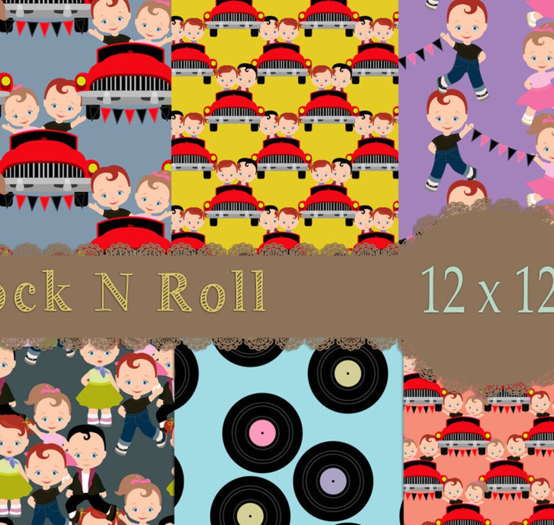 Rock and Roll Papers Dance Papers Retro Papers 1950s - Etsy