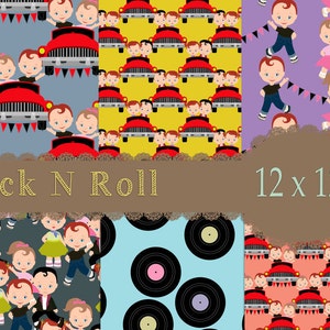 Rock and Roll Papers, Dance Papers, Retro Papers, 1950s Papers, Music