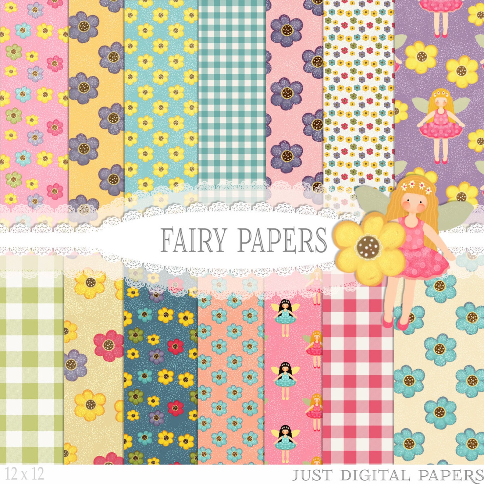 Fairy Papers, Magical Papers, Fantasy Design, Fairy Clipart Instant ...