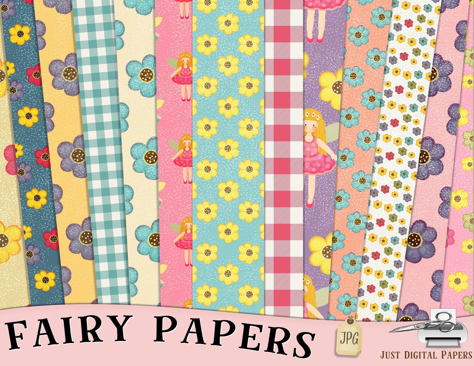 Fairy Papers, Magical Papers, Fantasy Design, Fairy Clipart Instant ...