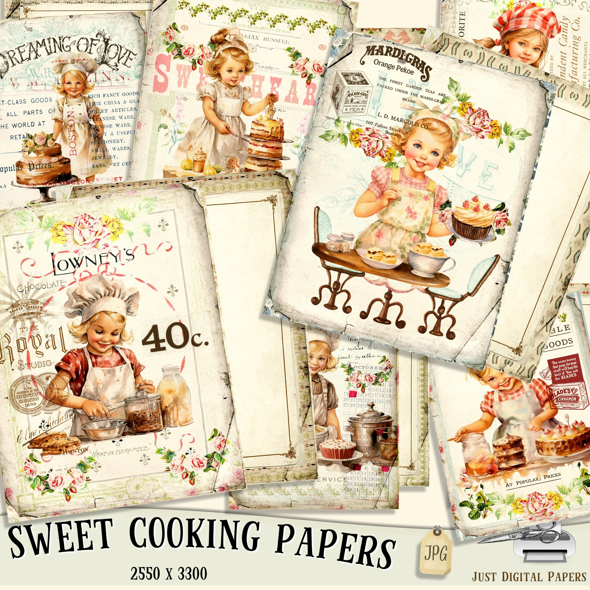 Kitchen Papers, Cooking Journal, Kitchen Scrapbook, Papers, Cooking ...